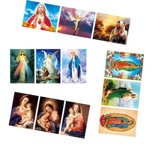 29.5*39.5CM 종교 선물 축복받은 어머니 성모 마리아 렌즈 모양 그림 완벽한 사랑 벽 예술 예수 그리스도 3D 포스터