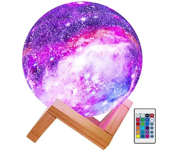 Regalo creativo di vendita caldo natale Touch Star Night Decoration 3D Print Led 12cm Moon Lamp