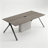 Grande table de conférence pour plus de 6 personnes, bureau moderne pour réunions multi-personnes, table de réunion pour salle de conseil d'entreprise