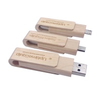 Clé USB en bois pivotante de 16 Go avec logo personnalisé Stylo rotatif en bois de type C au design simple et élégant Styles OTG Cadeaux d'entreprise