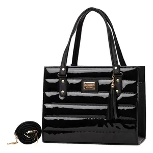 Bolso Tote para Mujer Fana Kaela, Diseño de Serpiente Negra, Gran Capacidad, Dos Asas, Cierre Cruzado, Uso Diario Informal - Product Image 3