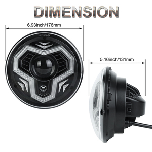 Kit de Faros Delanteros OVOVS de 7 Pulgadas con Halo Multicolor, Luz Alta/Baja e Intermitentes para Jeep Wrangler JK TJ LJ CJ <span class=keywords><strong>Chevy</strong></span> Hummer - Product Image 6