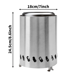 Brasero <span class=keywords><strong>en</strong></span> acier inoxydable durable de 18 cm, petit poêle à carbonisation sans fumée, brasero de table <span class=keywords><strong>pour</strong></span> brûler du <span class=keywords><strong>bois</strong></span> <span class=keywords><strong>pour</strong></span> les guimauves - Product Image 2