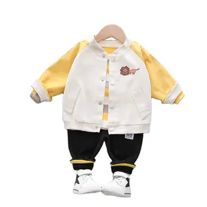 Baby Clothes Wholesale Price Black Pant Girls Kids Autumn Coat Jacket Fall Outfit Suit