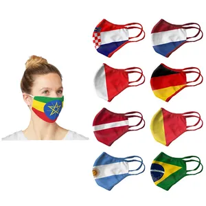 Flagnshow – masque en tissu imprimé 2022, fan de football, accessoires de coupe du monde, masque de drapeau de tous les pays pour la coupe du monde