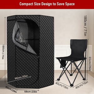 Hiện đại di động ngoài trời Acrylic phòng tắm hơi ghế với gấp ghế hơi nước sưởi ấm 1 người công suất để giảm cân & phục hồi - Product Image 6