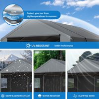 Abri de voiture instantané pliable 20' x 20' robuste, imperméable et anti-neige, avec barres de sol renforcées en acier, pour 2 voitures