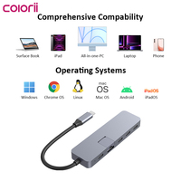 Station d'accueil Type-C 100W avec charge PD, Ethernet Gigabit 5 Gbps, 3 ports de données Type-C, adaptateur hub USB-C pour ordinateur portable