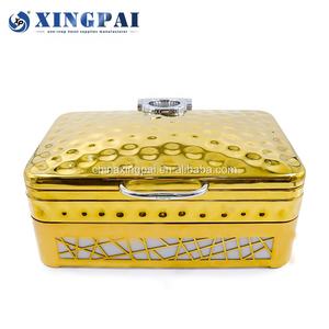 XINGPAI Restaurant Hôtel Fournitures 9L LED Base Rectangulaire Or Chefing <span class=keywords><strong>Plat</strong></span> En Acier Inoxydable Plats Pour La Restauration - Product Image 2