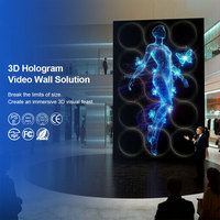 HDFocus - Proyector de Ventilador Holográfico 3D de 65 cm 1x3 para Interiores, Equipo de Publicidad Metálico para Pantallas LED con Gráficos de Alto Impacto
