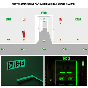 لافتة أمان مضيئة مخصصة من البي في سي، علامة مخرج الطوارئ، ملصق فينيل يتوهج في الظلام - Product Image 6