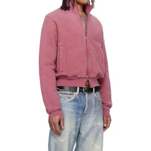 เสื้อฮู้ดฟลีซแบบซิป ขนาดใหญ่พิเศษ สไตล์สตรีทแวร์ วินเทจ คอทรงกรวย ผ้าฟลีซซันเฟด แบบเรียบๆ ไม่มีลาย - Product Image 2