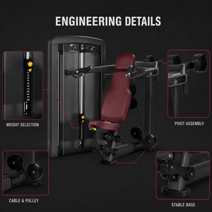 Machine de musculation commerciale à pression d'épaule avec pile de poids à broches pour la musculation, équipement de fitness pour fabricants de salles de sport professionnelles - Product Image 4