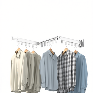 Custom Logo Detachable Shoe Towel <b>Rack</b> <b>Wall</b>-Mounted Foldable Aluminum Hanger Indoor Outdoor Clothing Foldable Clothing Stand - Product Image 1