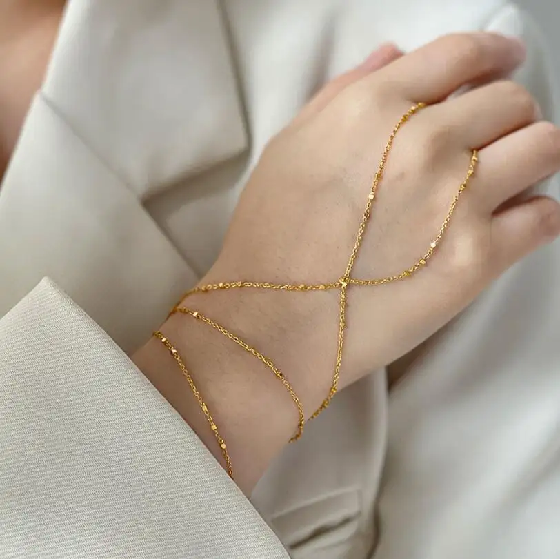 Дизайн в стиле ретро палец браслет-цепочка высокого качества чувство ручной украшения для женщин кольцо браслет-цепочка