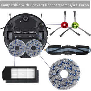 Accessoires pour aspirateur Ecovacs Deebot X1 Omin/TURBO <span class=keywords><strong>T10</strong></span> Omin/X2 <span class=keywords><strong>OMNI</strong></span> X5 PRO <span class=keywords><strong>OMNI</strong></span> : sacs, brosse principale, chiffon, filtre HEPA, pièces détachées - Product Image 2