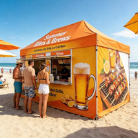 Carpa de Doble Capa Personalizada para Puesto de Comida, Estructura de Aluminio, Tela Oxford 600D Impermeable, Stand de Exhibición Plegable