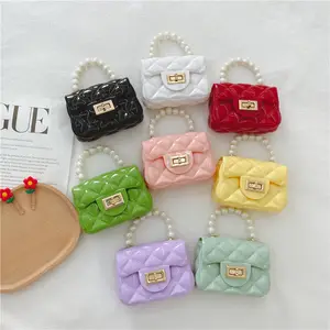 Tas selempang bahu kecil rantai Fashion tas dompet jelly anak mini