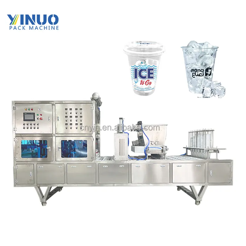 Food Grade Stainless Steel Automatic Ice Cube Cup Automatic Filling And Sealing Machine Ice Package Production Equipment
