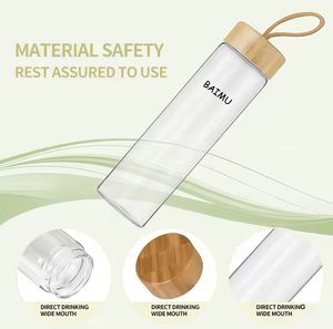 Bouteille d'eau en verre sans BPA, sûre pour les aliments, réutilisable, écologique, design durable, service pour la vente en gros et la promotion - Product Image 5