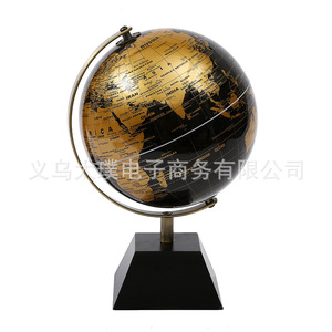 Nordic-style creative 20cm English black and gold <b>globe</b> ornament for living room, office, study, desktop, wine cabinet, and - Product Image 1