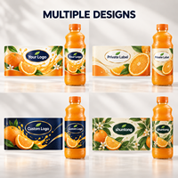 Étiquettes adhésives BOPP pour aliments OEM, impression couleur, découpe, finition brillante, étiquette d'emballage pour bouteille de boisson orange