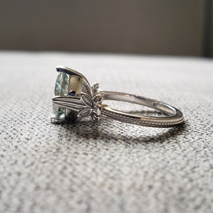 Anello con pietra blu cielo per donna, tono argento, gioielli minimalisti alla moda da indossare tutti i giorni - Product Image 2