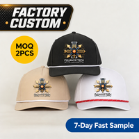Casquette de baseball personnalisée à 5 panneaux |   Chapeau en corde vintage avec logo brodé |   Casquettes de sport en coton pour hommes et femmes, faible MOQ (2 pièces), OEM