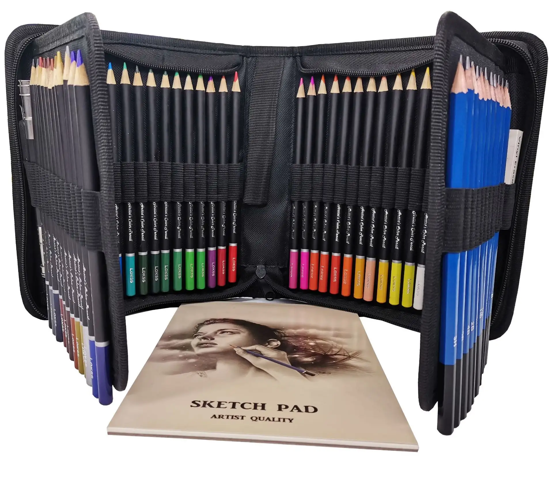 New high quality colored pencil set drawing color lead professional adult 54 pieces Nylon bag drawing stationery