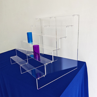 Présentoir de marches en verre acrylique transparent à 3 niveaux pour figurines POP Dessert Parfum