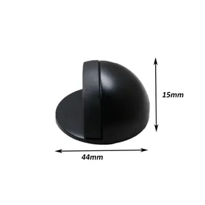 Door Stopper Black Floor Mounted Door Stops Half Moon Rubber Stainless Steel DIY Accessories OEM