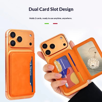 Nouveau Portefeuille magnétique en cuir pour téléphone avec miroir pour iPhone Samsung Google Pixel OEM ODM Logo personnalisé Emballage