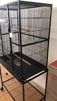 Grande cage de volière en acier pour perroquets Cage à oiseaux avec toit et bol de nourriture Cage d'élevage pour oiseaux perroquets Cage pour chiens