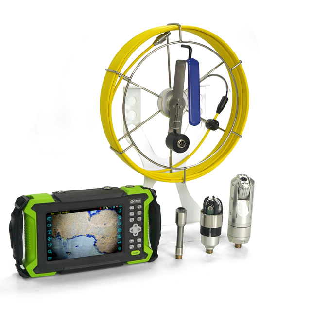 7 Inch Screen Pipe Inspection Camera 360° Articulating 6-37mm Probe with Real Time Data Displayed
