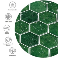 Autocollant mural en nid d'abeille, auto-adhésif, facile à installer, imperméable, mosaïque en PET, carrelage en marbre à coller, pour la cuisine, l'art, la décoration de la maison