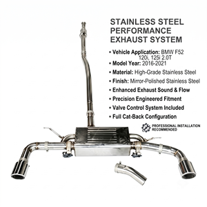 Vortex Power-Release Stainless Steel Cat-<b>Back</b> For BMW F52 120 125i 2.0T 2016-2021 Sedan - Product Image 1