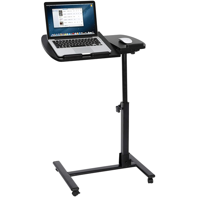 Bedside Height Adjustable Rolling Table Desk Laptop Notebook Stand Tiltable Tabletop Desk