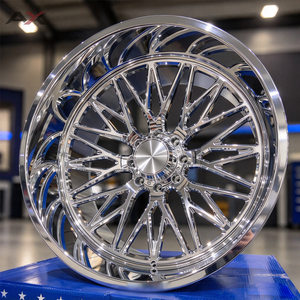 ล้อรถบรรทุกแบบ Monoblock Forged ขนาด 24x14 26x14 8x170 8x180 ขัดเงา ลายหลายก้าน ขอบลึก สำหรับ Ford F250 F350 Silverado 2500HD - Product Image 1