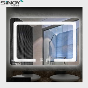 LED <b>Mirror</b> Glass with LED Clock Factory Custom - Product Image 4
