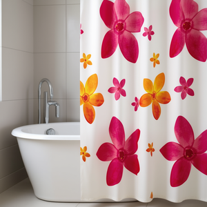 Cortina de Ducha de Tela Dafne 240x200 cm con Estampado Floral, Decoración para Baño - Product Image 3
