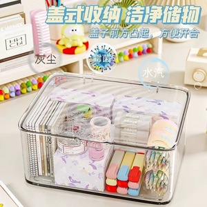 Caja de almacenamiento transparente para mascotas, rectangular, con tapa abatible, para cosméticos y organizador de aperitivos - Product Image 1