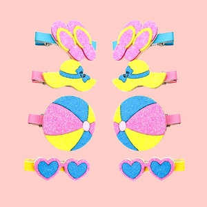 Vente flash - Accessoires pour cheveux pour filles et enfants, pinces à cheveux en tissu pailleté de dessin animé pour fête d'Halloween, dentelle verte - Product Image 3
