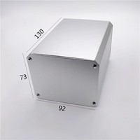 Boîtier en aluminium extrudé 92*73mm, panneau chanfreiné, anodisé argent, boîte plate, longueur découpée, pour PCB, électronique, instrument, boîte de contrôle