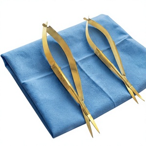 Ciseaux droits à lame affûtée en plasma doré, marque privée, en acier inoxydable, à ressort, durables, pour la mise en forme des cils et des sourcils - Product Image 5