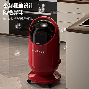 Storage Bin With Lid Round Shape Large Capacity Wheels For Living Room Bedroom Kitchen - Product Image 3