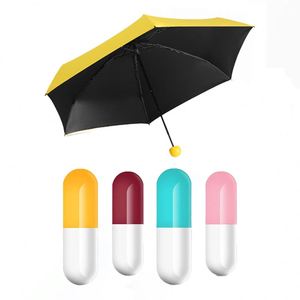 Factory Wholesale Custom Logo Portable 6 Folding Sun <b>UV</b> Protection Umbrella Mini Travel Compact Capsule Umbrellas for Activities - Product Image 1