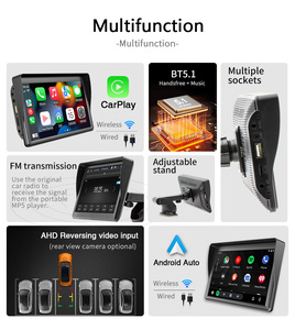 BQCC 7'' Autoradio Universel Sans Fil Carplay Android Auto Mirrorlink Portable BT/USB/AUX avec Pare-Soleil <span class=keywords><strong>Lecteur</strong></span> Multimédia <span class=keywords><strong>Voiture</strong></span> - Product Image 3