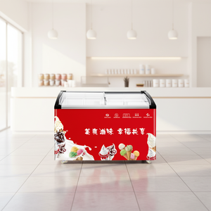 Vitrina comercial para helados Rebirth RI, doble temperatura, 2 puertas corredizas de vidrio, cestas bloqueables, descongelación automática - Product Image 1