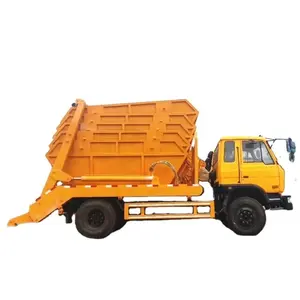 Dongfeng 10m3 dijual truk sampah, samping skip pemuat lengan ayunan truk sampah 4X2 6-8m3