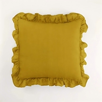 Sarung Bantal Linen Vintage Berumbai, Lembut, Warna Solid, dengan Tepi Berumbai untuk Sofa, Mobil, dan Tempat Tidur